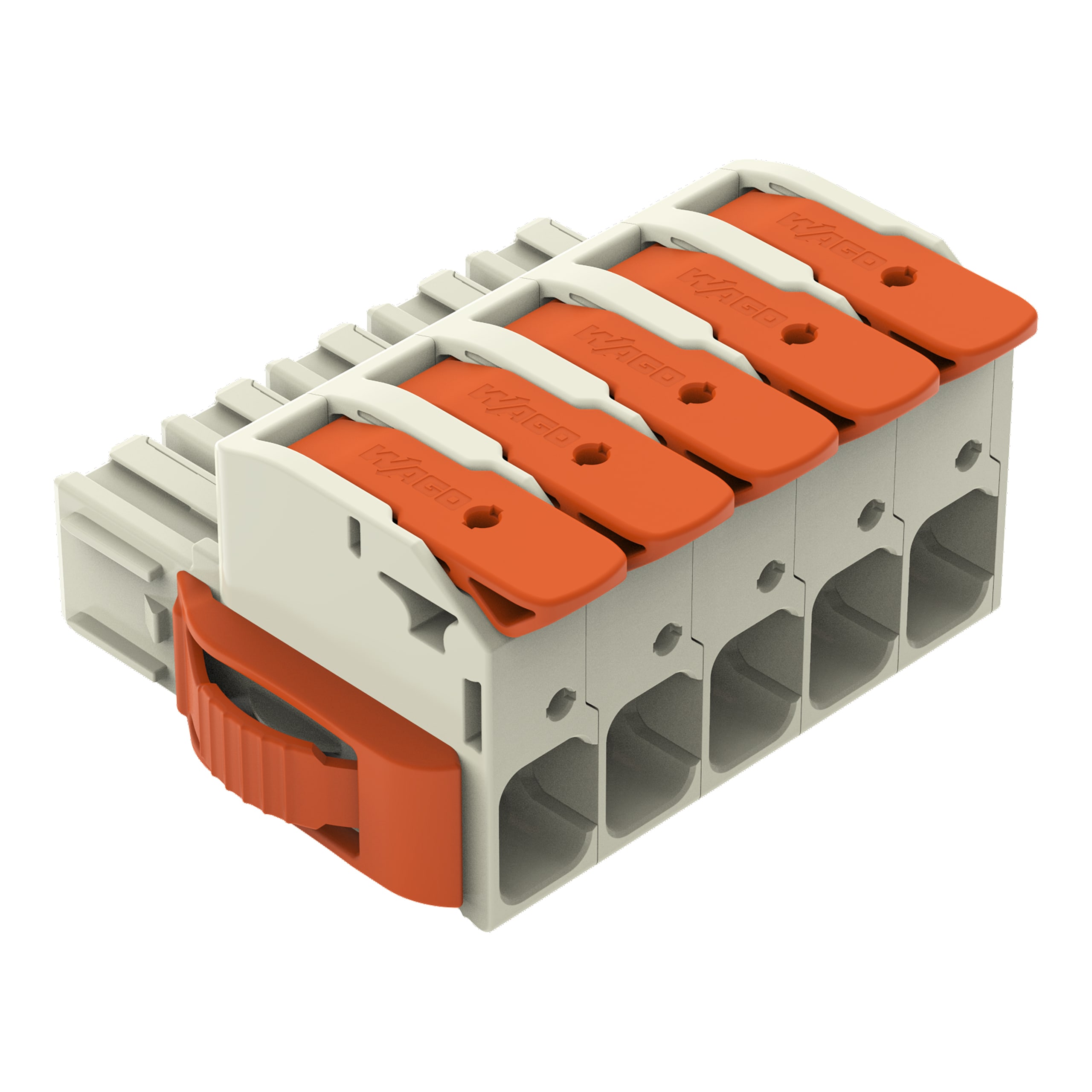 WAGO ELETTRONICA - Spina femmina per 1 conduttore.leva.Push-in CAGE CLAMP®.grigio chiaro