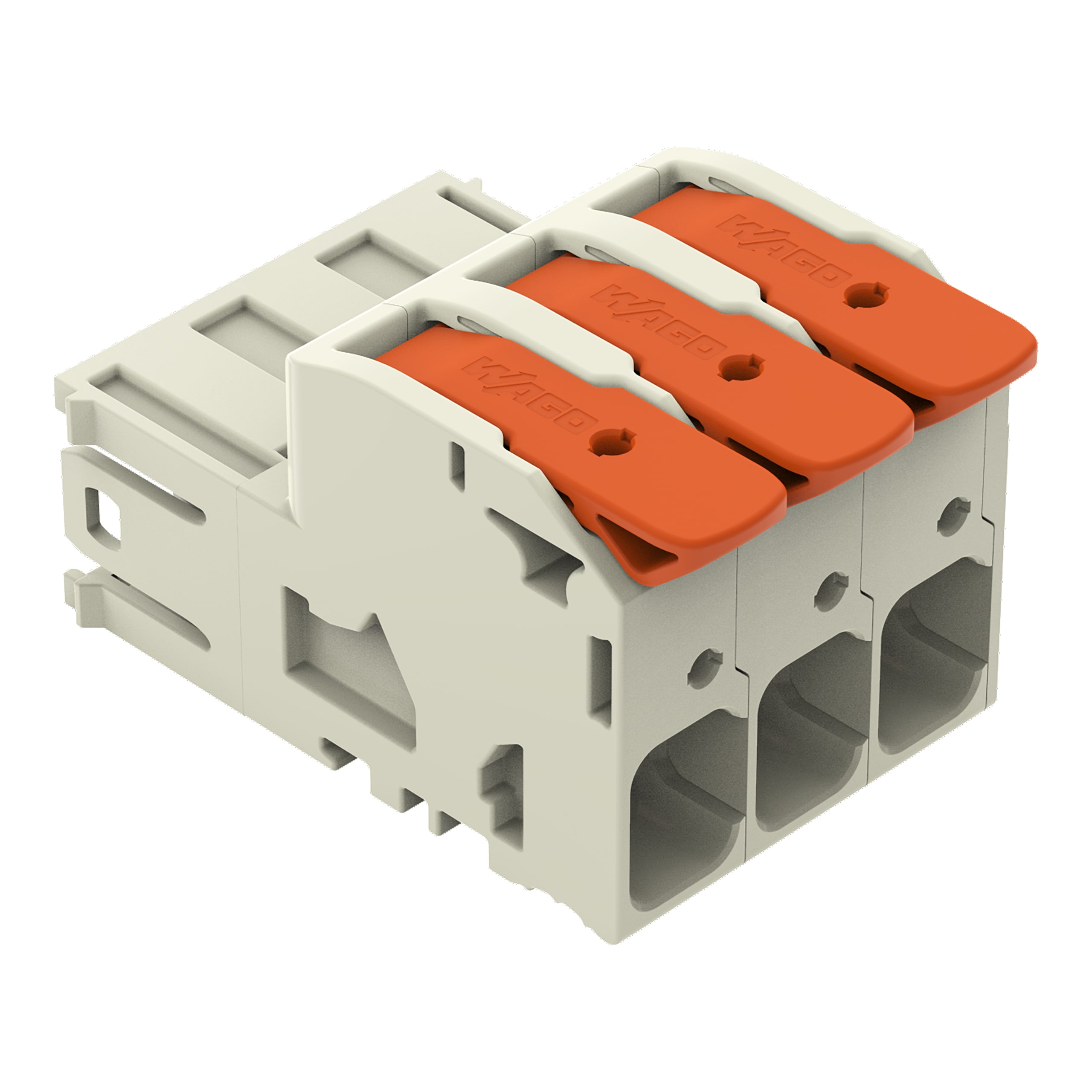 WAGO ELETTRONICA - Connettore maschio per 1 conduttore.leva.Push-in CAGE CLAMP®.grigio chiaro