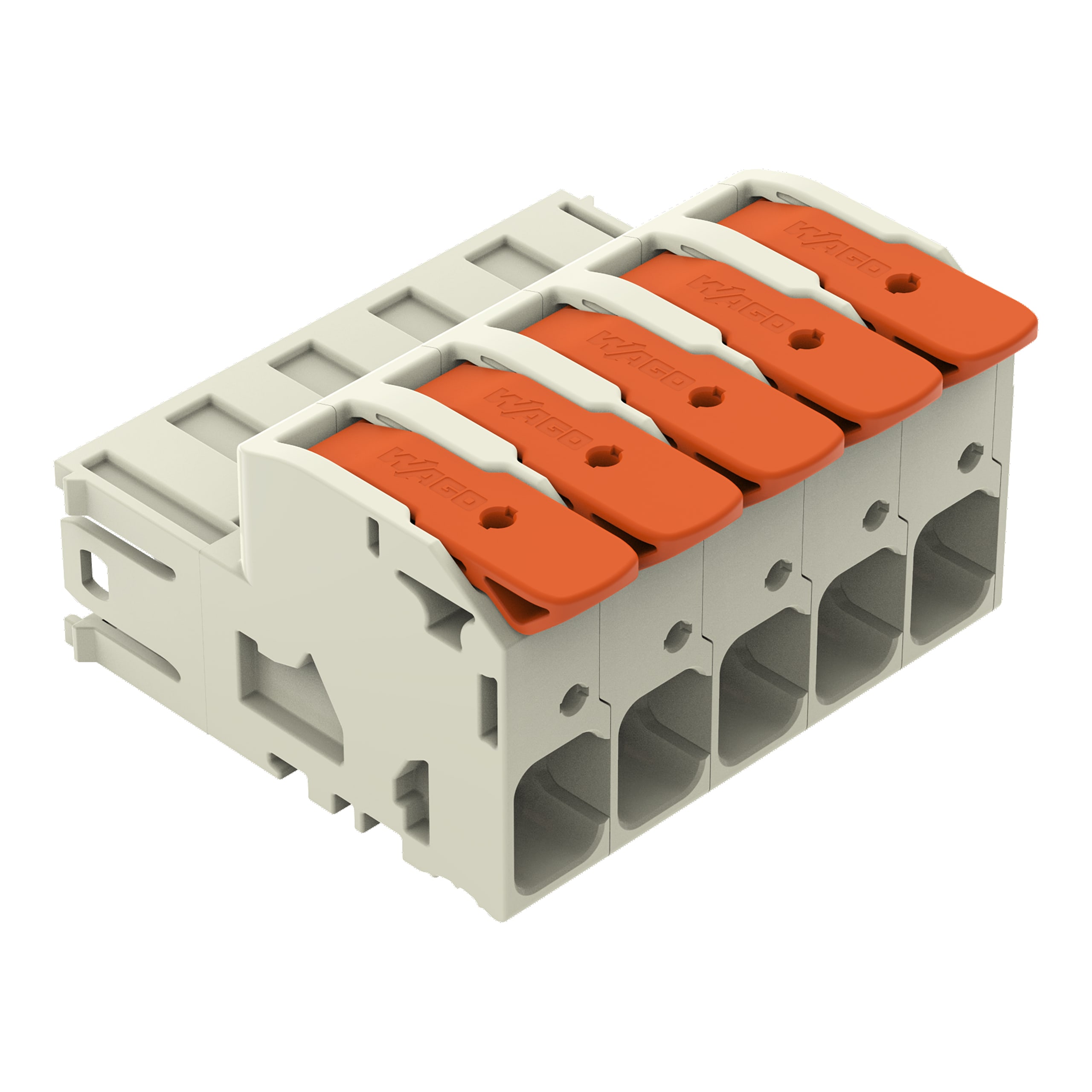 WAGO ELETTRONICA - Connettore maschio per 1 conduttore.leva.Push-in CAGE CLAMP®.grigio chiaro