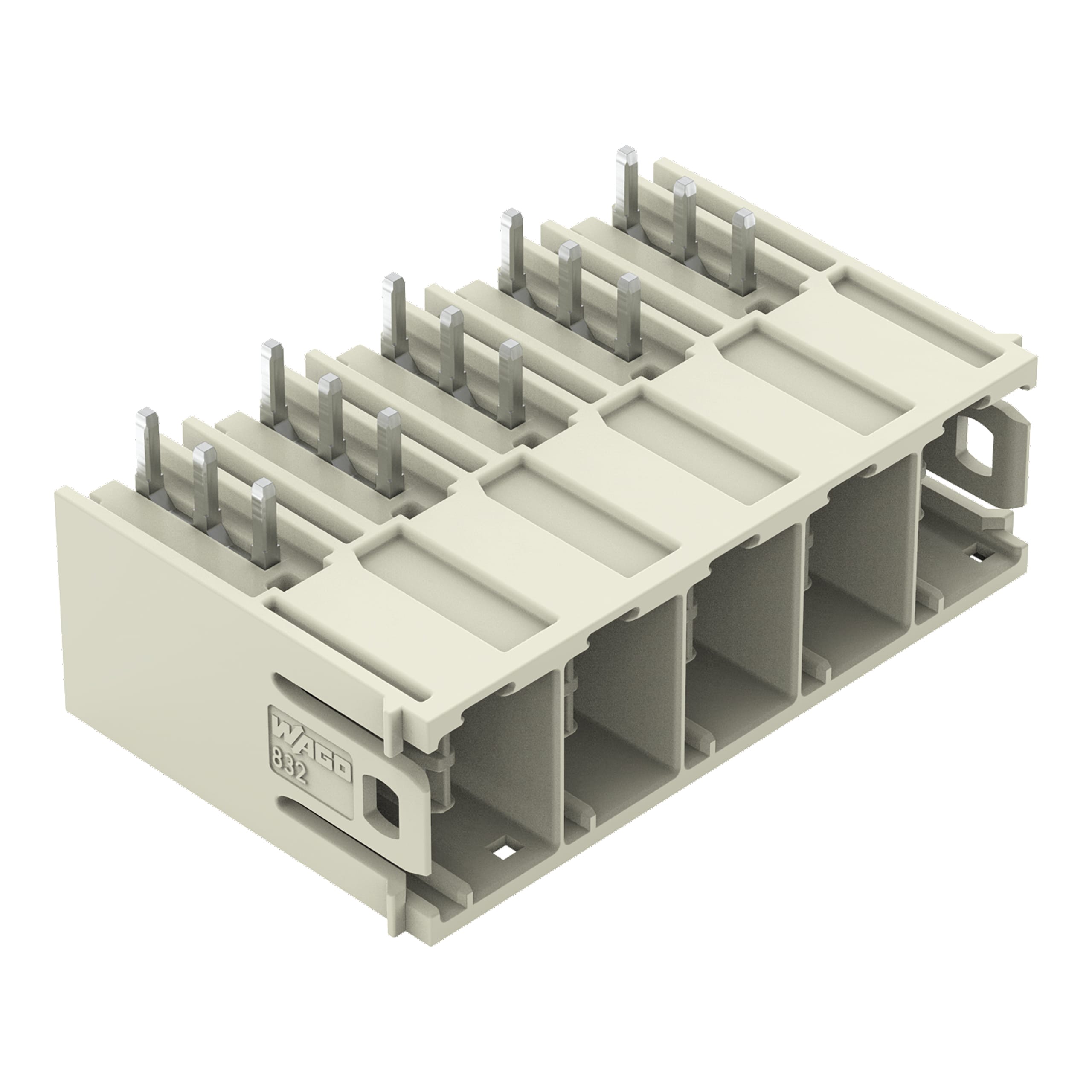 WAGO ELETTRONICA - Connettore maschio THT.Pin a saldare 1,2 x 1,2 mm.angolato.grigio chiaro
