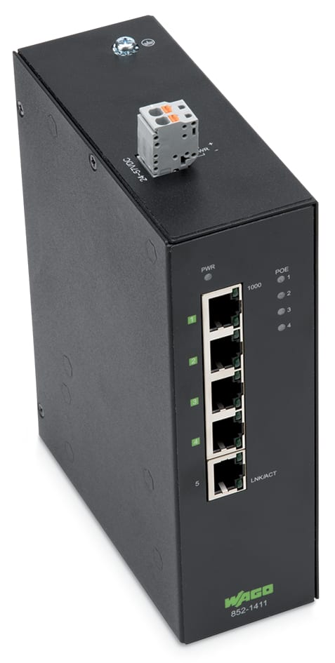 WAGO ELETTRONICA - Switch industriale ECO.5 porte 1000BASE-T.Ampio intervallo di temperatura