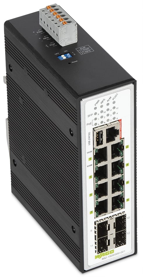 WAGO ELETTRONICA - Switch industriale managed.8 porte 1000BASE-T.4 slot 1000BASE-SX/LX