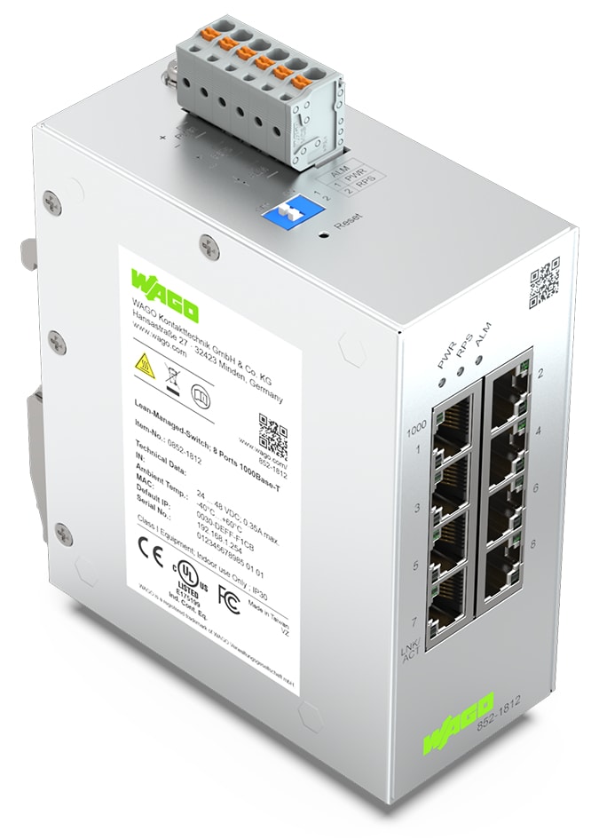 WAGO ELETTRONICA - Switch managed agile.8 Porte 1000Base-T 852-1812