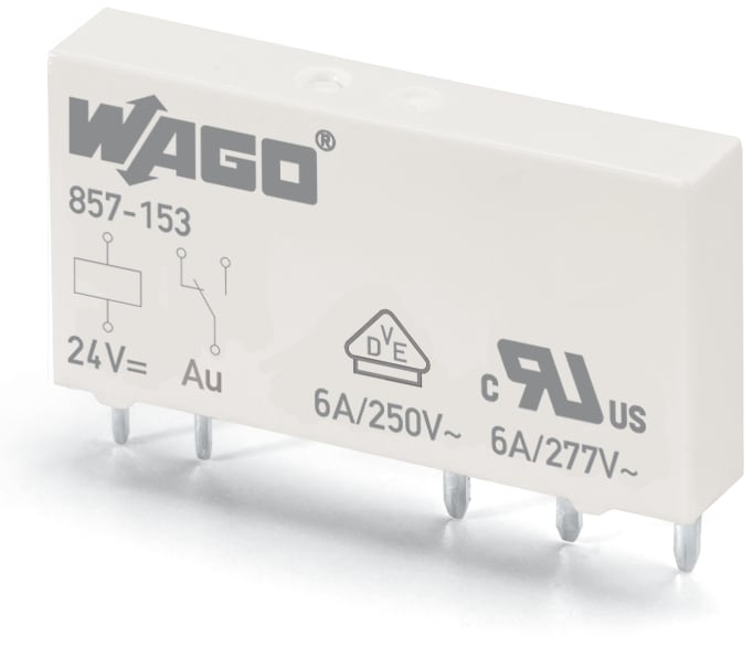 WAGO ELETTRONICA - Relè base.Tensione nominale di ingresso: 24 V DC.1 contatto in scambio