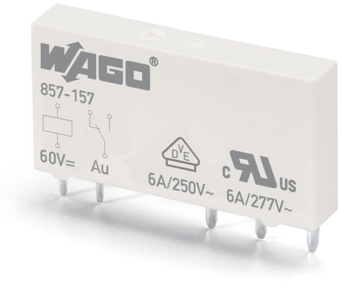 WAGO ELETTRONICA - Relè base.Tensione nominale di ingresso: 60 V DC.1 contatto in scambio