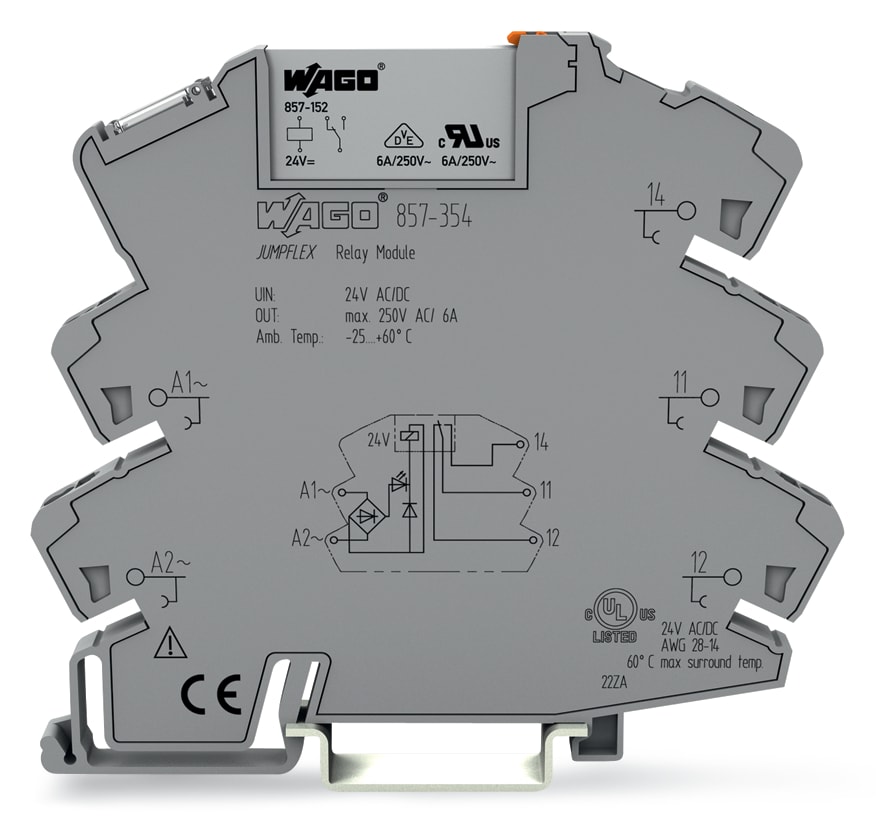 WAGO ELETTRONICA - Modulo relè.Tensione nominale d'ingresso: 24 V AC/DC.1 contatto in scambio