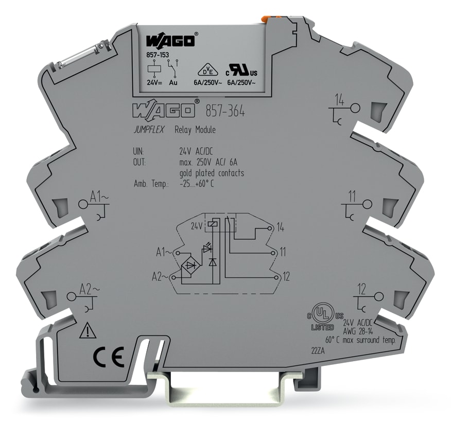WAGO ELETTRONICA - Modulo relè.Tensione nominale d'ingresso: 24 V AC/DC.1 contatto in scambio