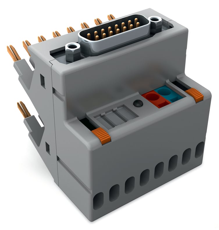 WAGO ELETTRONICA - Adattatore interfaccia.15 poli.Ingresso con commutazione del positivo 857-986