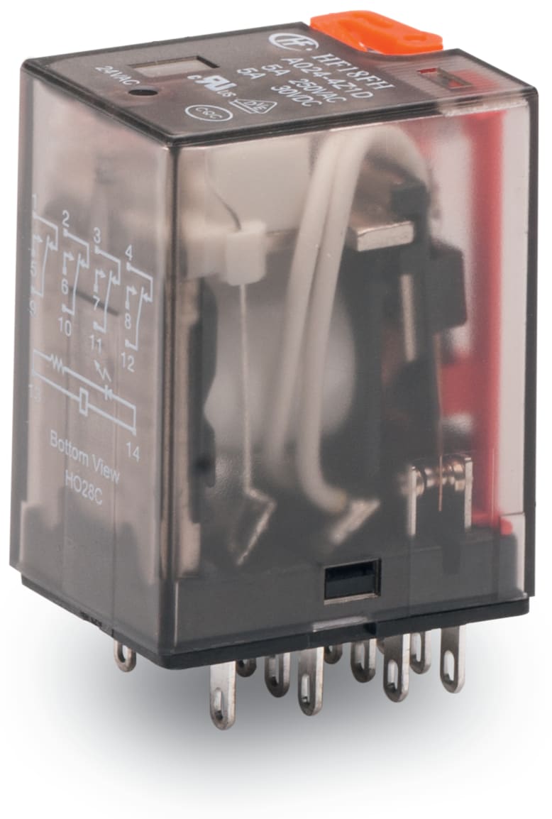 WAGO ELETTRONICA - Relè base.Tensione nominale d'ingresso: 24 V AC.4 contatti in scambio 858-154