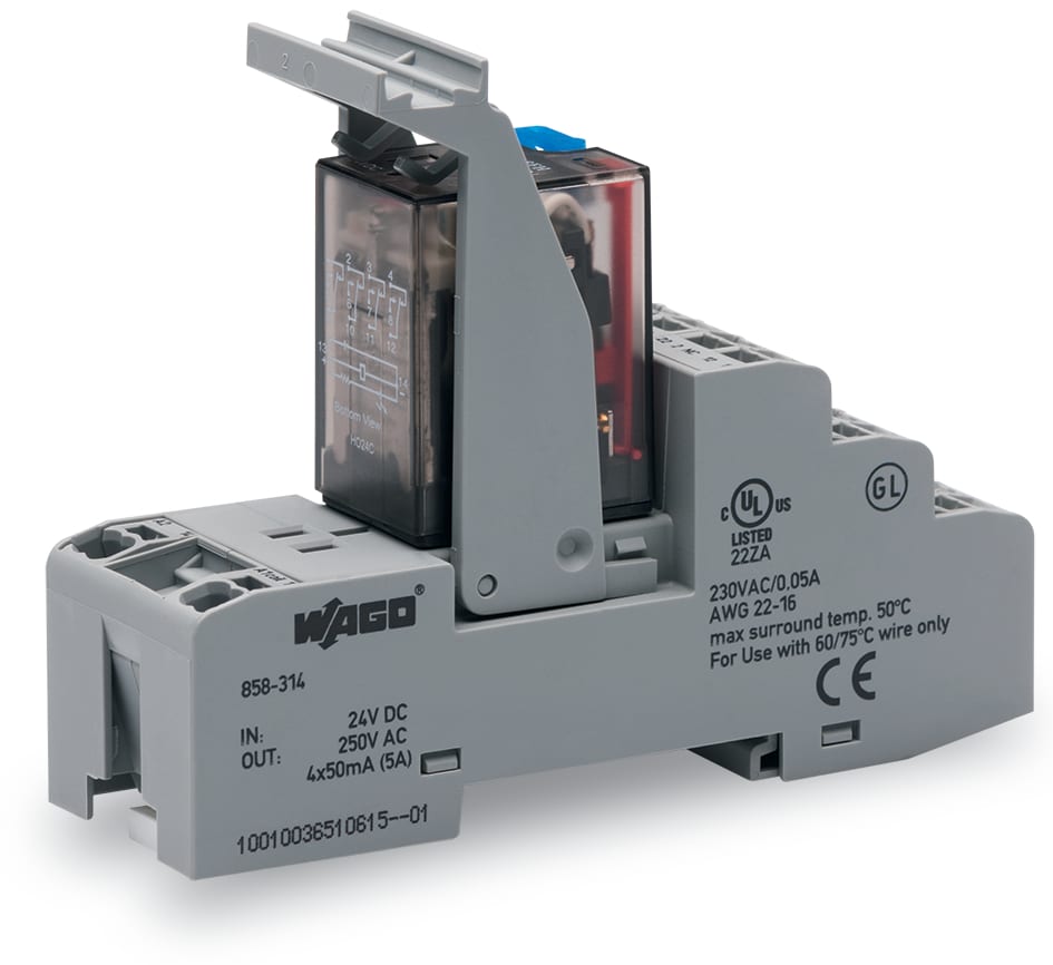 WAGO ELETTRONICA - Modulo relè.Tensione nominale di ingresso: 24 V DC.4 contatti in scambio