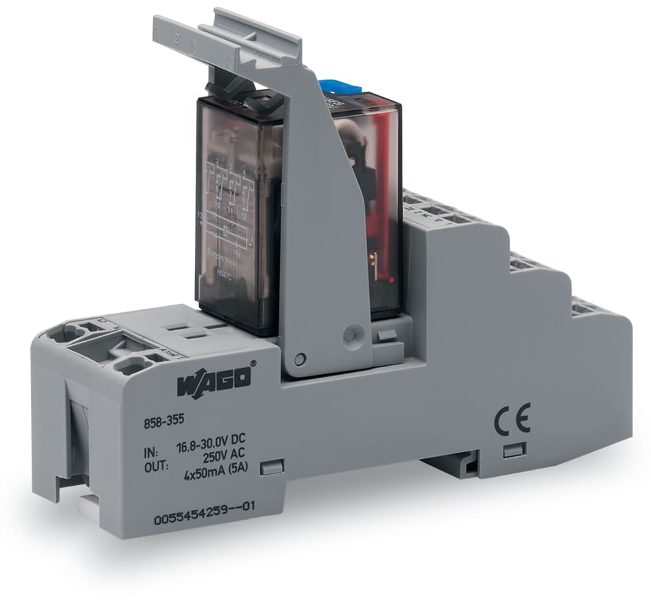 WAGO ELETTRONICA - Modulo relè.Tensione nominale di ingresso: 24 V DC.4 contatti in scambio