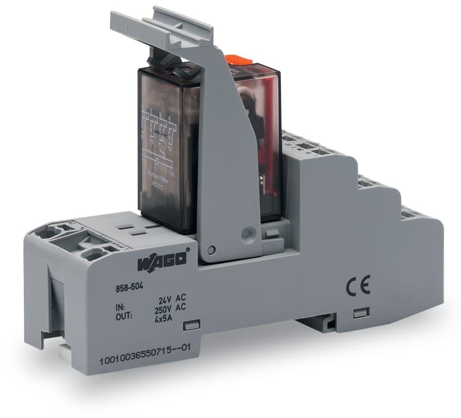 WAGO ELETTRONICA - Modulo relè.Tensione nominale d'ingresso: 24 V AC.4 contatti in scambio