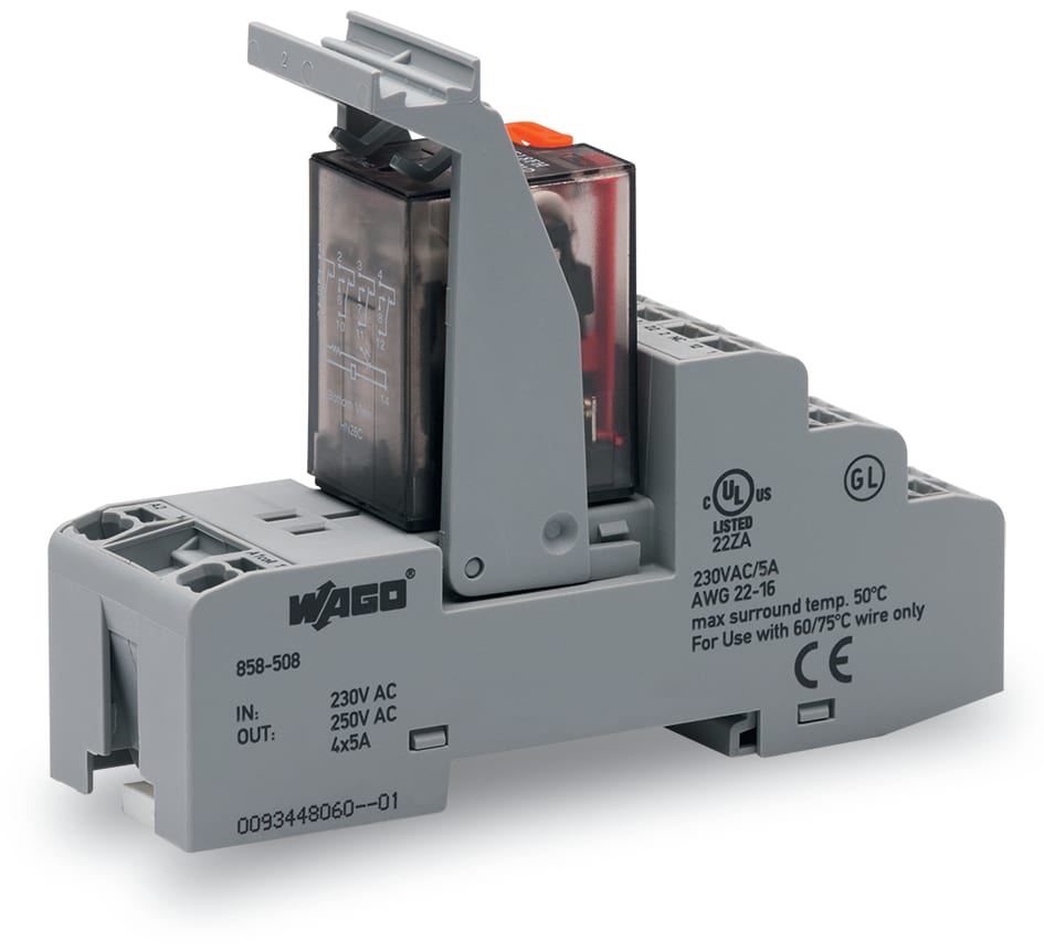 WAGO ELETTRONICA - Modulo relè.Tensione nominale d'ingresso: 230 V AC.4 contatti in scambio