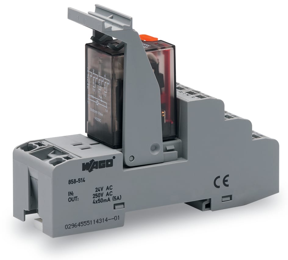 WAGO ELETTRONICA - Modulo relè.Tensione nominale d'ingresso: 24 V AC.4 contatti in scambio