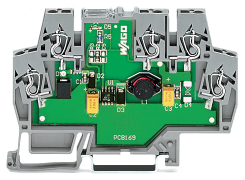 WAGO ELETTRONICA - Convertitore DC/DC.Tensione di ingresso 12 V DC.Tensione d'uscita 24 V DC.grigio