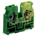 WAGO ELETTRONICA - Morsetto terminale per 2 conduttori.senza pulsanti.con flangia di fissaggio.verde-giallo