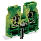 WAGO ELETTRONICA - Morsetto per 2 conduttori.senza pulsanti.senza piede di fissaggio a scatto.verde-giallo