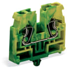 WAGO ELETTRONICA - Morsetto terminale per 2 conduttori.senza pulsanti.con piede di fissaggio a scatto.verde-giallo