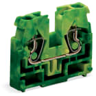 WAGO ELETTRONICA - Morsetto terminale per 2 conduttori.senza pulsanti.senza piede di fissaggio a scatto.verde-giallo