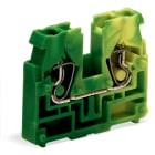 WAGO ELETTRONICA - Morsetto terminale per 2 conduttori.senza pulsanti.con flangia di fissaggio.verde-giallo