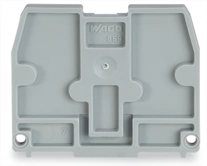 WAGO ELETTRONICA - Piastra terminale.per morsetti con piede di fissaggio a scatto.spessore 2,5 mm.grigio