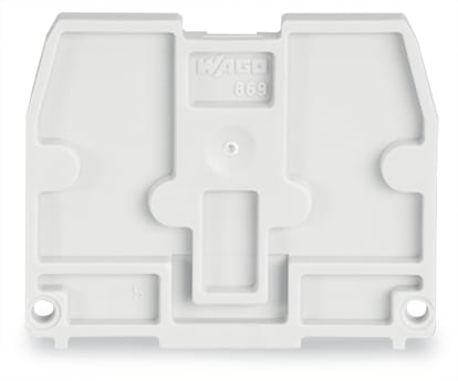 WAGO ELETTRONICA - Piastra terminale.per morsetti con piede di fissaggio a scatto.spessore 2,5 mm.grigio chiaro
