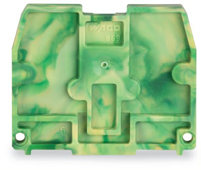 WAGO ELETTRONICA - Piastra terminale.per morsetti con piede di fissaggio a scatto.spessore 2,5 mm.verde-giallo