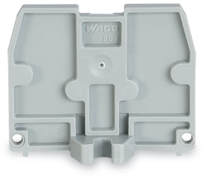 WAGO ELETTRONICA - Piastra terminale.con flangia di fissaggio M3.spessore 2,5 mm.grigio 869-385