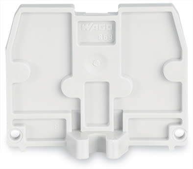 WAGO ELETTRONICA - Piastra terminale.con flangia di fissaggio M3.spessore 2,5 mm.grigio chiaro 869-387