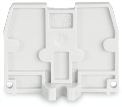 WAGO ELETTRONICA - Piastra terminale.con flangia di fissaggio M3.spessore 2,5 mm.grigio chiaro