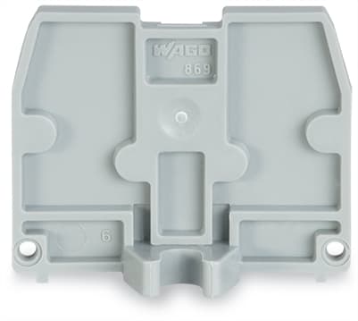 WAGO ELETTRONICA - Piastra terminale.con flangia di fissaggio M4.spessore 2,5 mm.grigio