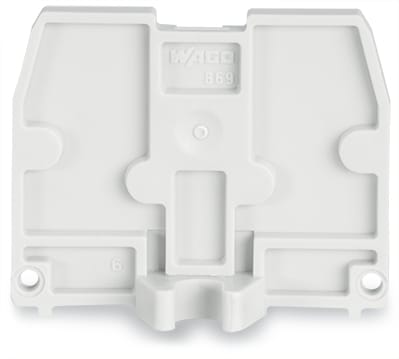 WAGO ELETTRONICA - Piastra terminale.con flangia di fissaggio M4.spessore 2,5 mm.grigio chiaro