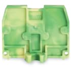 WAGO ELETTRONICA - Piastra terminale.con flangia di fissaggio M4.spessore 2,5 mm.verde-giallo