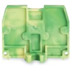 WAGO ELETTRONICA - Piastra terminale.con flangia di fissaggio M4.spessore 2,5 mm.verde-giallo
