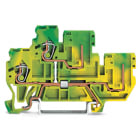 WAGO ELETTRONICA - Morsetto di base a due piani, 2 conduttori/2 pin.Morsetto per conduttore di terra 2 conduttori/2 pin.2,5 mm².verde-giallo