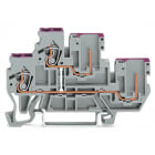 WAGO ELETTRONICA - Morsetto di base a due piani, 2 conduttori/2 pin.Morsetto passante per 2 conduttori/2 pin.2,5 mm².grigio