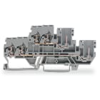 WAGO ELETTRONICA - Morsetto di base a due piani per 2 conduttori/2 pin.Morsetto passante per 2 conduttori/1 pin.2,5 mm².grigio