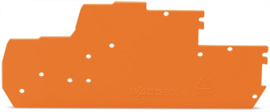 WAGO ELETTRONICA - Piastra terminale e intermedia.spessore 1 mm.arancione