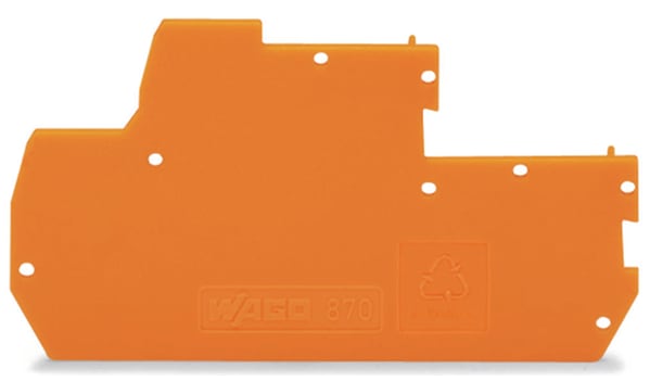 WAGO ELETTRONICA - Piastra terminale e intermedia.spessore 1 mm.arancione