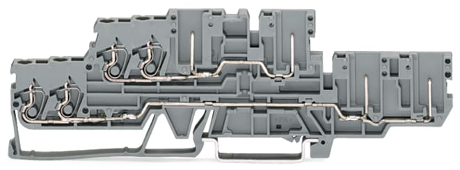 WAGO ELETTRONICA - Morsetto di base a due piani, 2 conduttori/2 pin.Morsetto passante/passante.2,5 mm².grigio