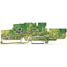 WAGO ELETTRONICA - Morsetto di base a due piani, 4 conduttori/4 pin.Morsetto per conduttore di terra 4 conduttori/4pin.2,5 mm².verde-giallo