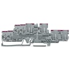 WAGO ELETTRONICA - Morsetto di base a due piani, 4 conduttori/4 pin.Morsetto passante per 4 conduttori/4 pin.2,5 mm².grigio