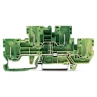 WAGO ELETTRONICA - Morsetto di base a due piani, 4 pin.Morsetto per conduttore di terra a 4 pin.PE.verde-giallo 870-157