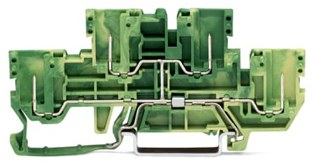 WAGO ELETTRONICA - Morsetto di base a due piani, 4 pin.Morsetto per conduttore di terra a 4 pin.PE.verde-giallo