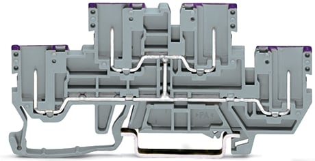 WAGO ELETTRONICA - Morsetto di base a due piani, 4 pin.Morsetto passante a 4 pin.L.grigio
