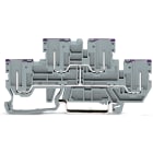 WAGO ELETTRONICA - Morsetto di base a due piani, 4 pin.Morsetto passante a 4 pin.L.grigio