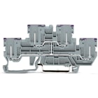 WAGO ELETTRONICA - Morsetto di base a due piani, 4 pin.Morsetto passante a 4 pin.L.grigio