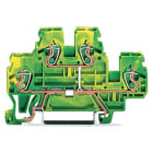 WAGO ELETTRONICA - Morsetto a due piani.Morsetto di terra per 4 conduttori.2,5 mm².verde-giallo