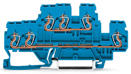 WAGO ELETTRONICA - Morsetto a due piani, per 3 conduttori.Morsetto passante/passante.N/N.blu