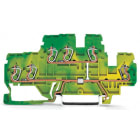 WAGO ELETTRONICA - Morsetto a due piani, per 3 conduttori.Morsetto per conduttore di terra per 6 conduttori.2,5 mm².verde-giallo